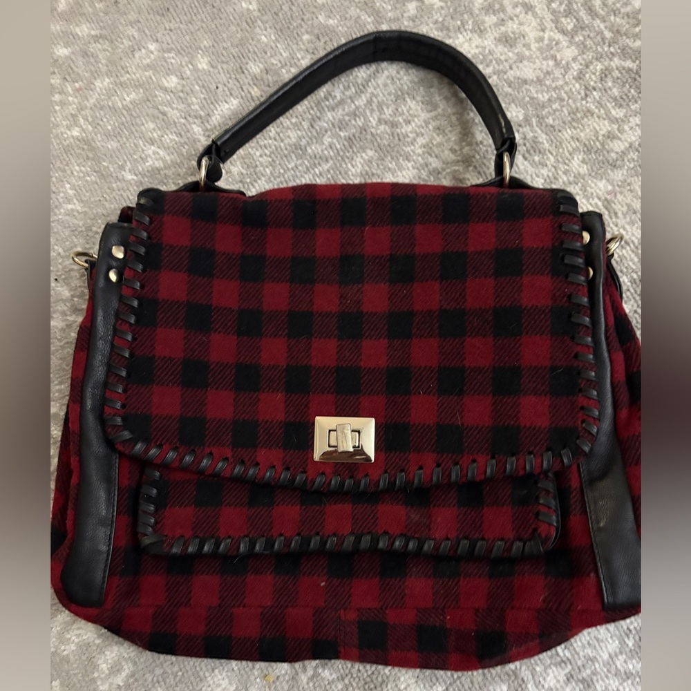 Black and red messenger style bag.